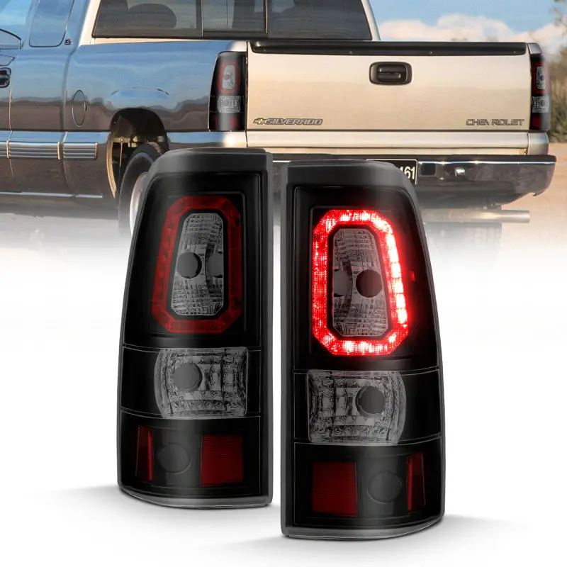 Anzo Black Plank-Style Led Taillights With Smoke Lens For 2003–2006 Chevy Silverado 1500 1